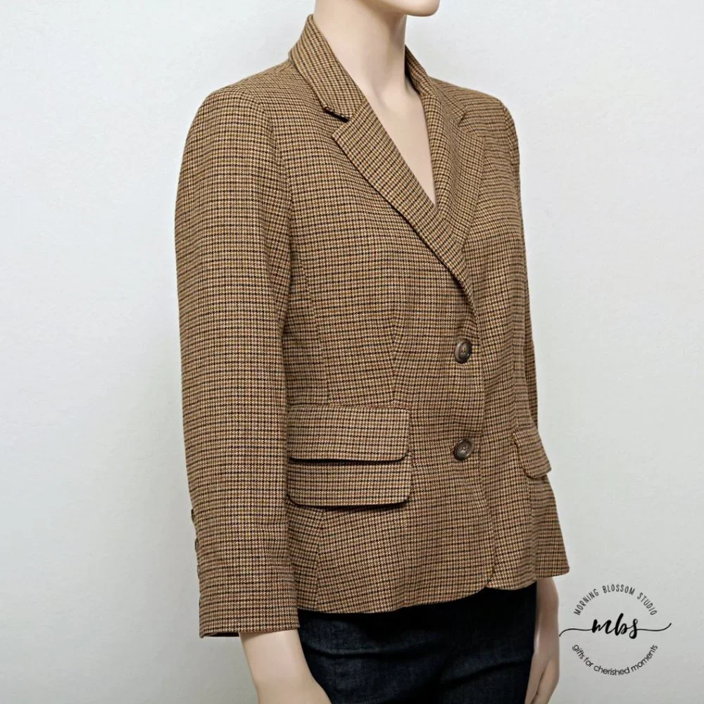 Vince Academia Houndstooth Wool Blend Blazer - Picture 4 of 10